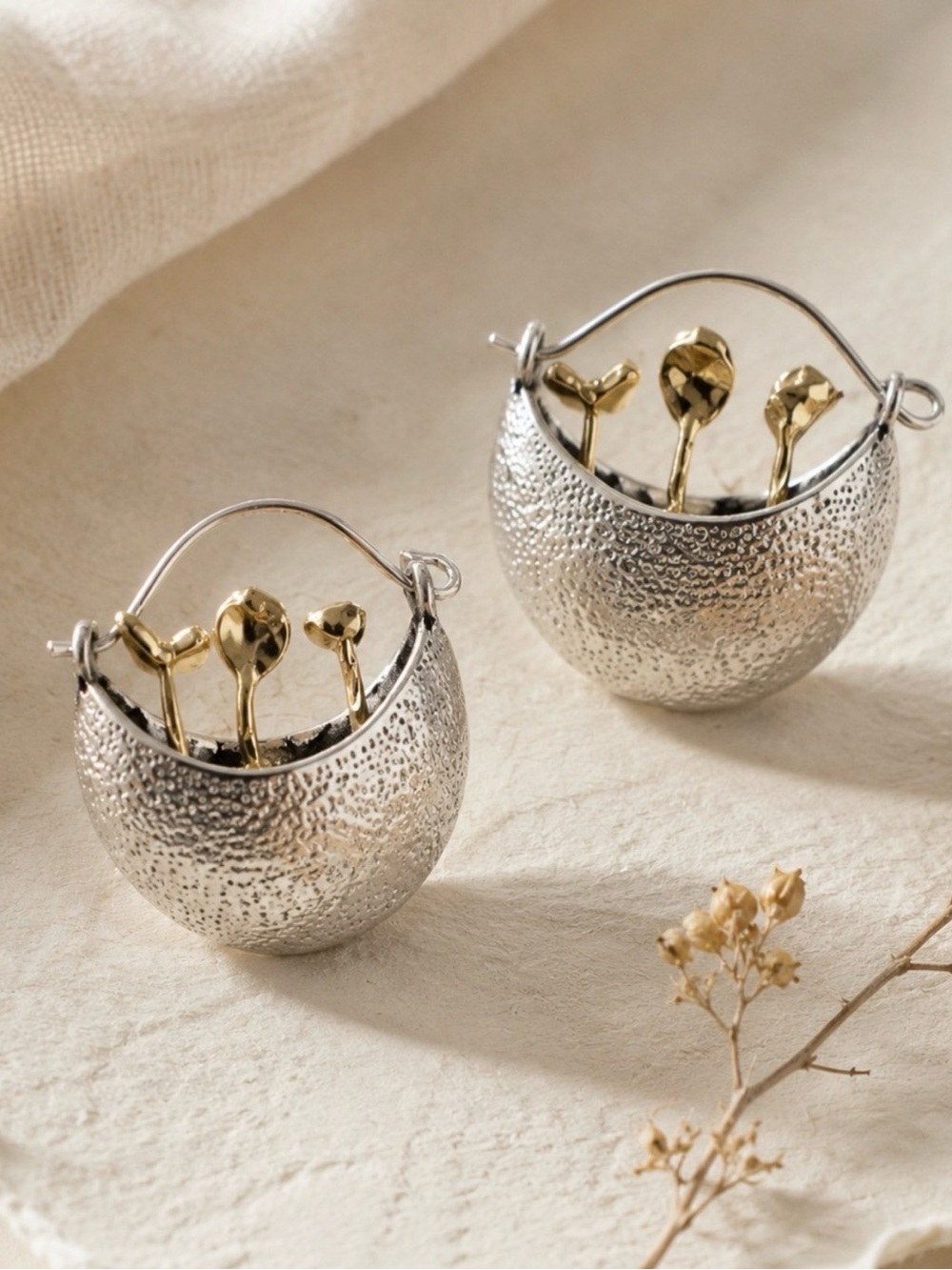 Earrings Silver Garden Earrings: Floral Drop Jewelry